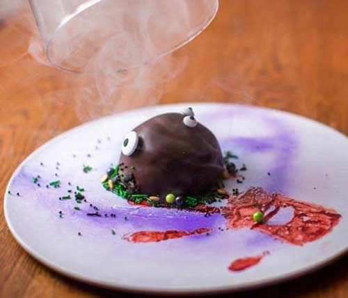 Smoked Caramel Mousse Bombe at Vandal