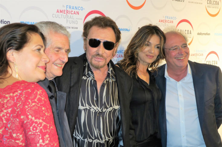 Johnny Hallyday, Claude Lelouch, Nadia Farès, Samuel Hadida