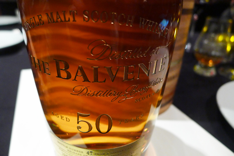 Detail of The Balvenie Fifty bottle