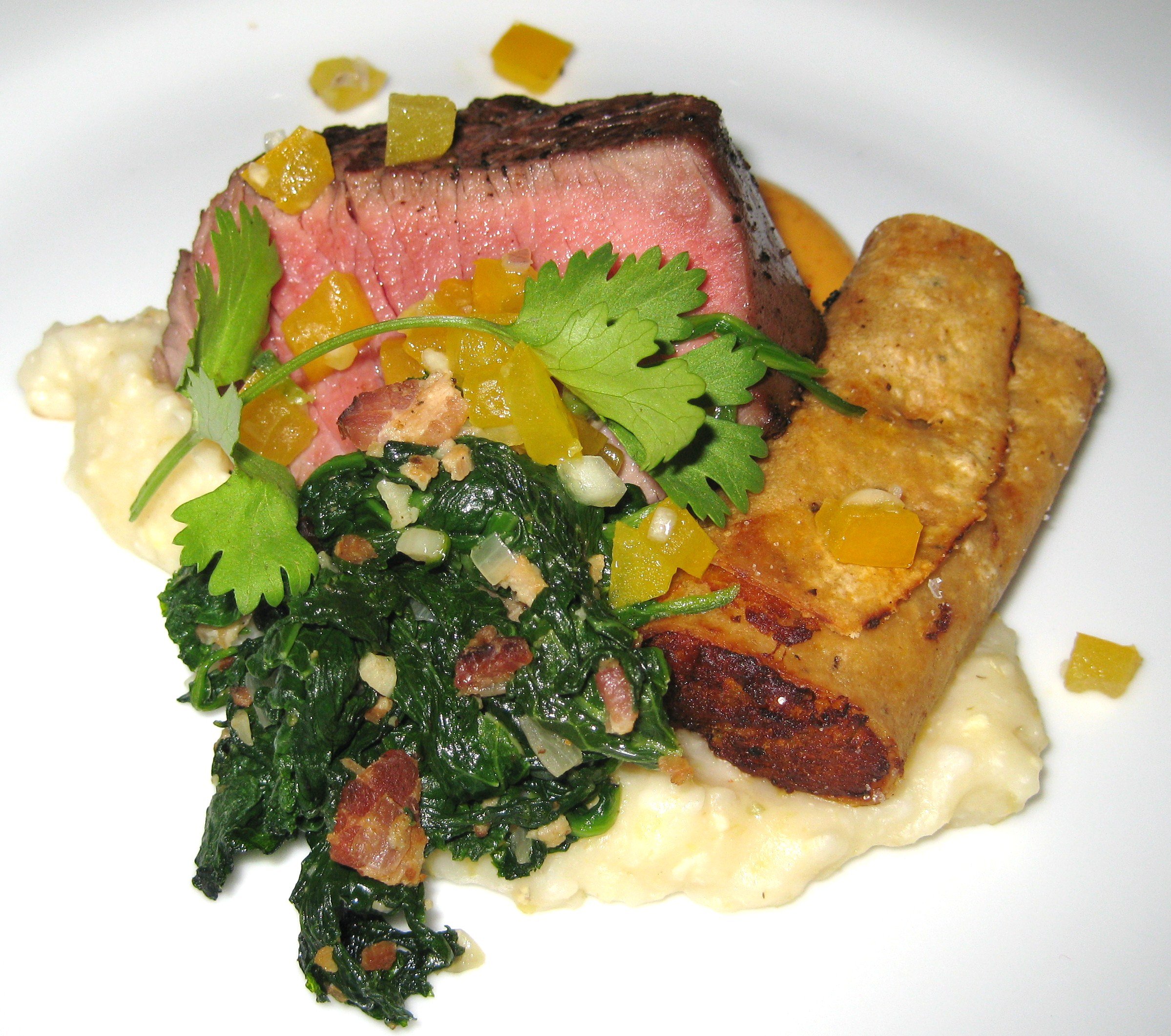 Chef Dean Fearing's maple-black peppercorn soaked buffalo tenderloin