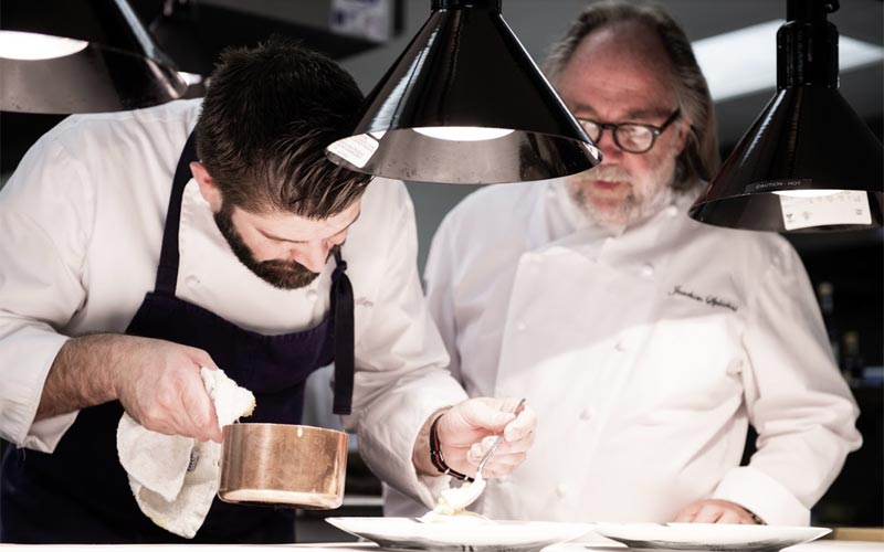 Patina chef Andreas Roller with founder Joachim Splichal