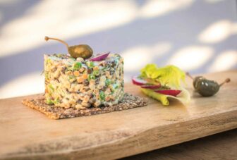 Vegan recipe creamy vegetable tartare with quinoa