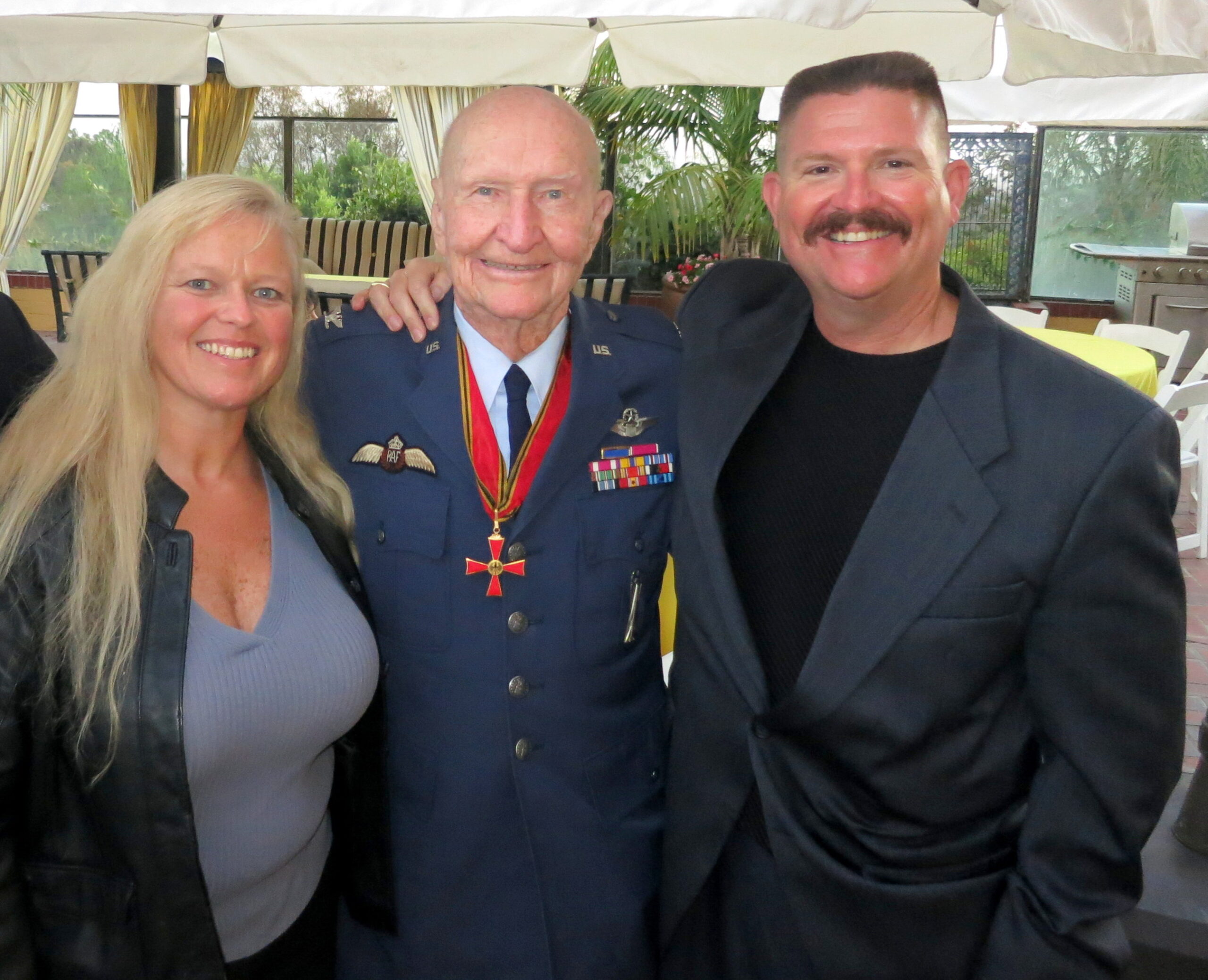 Colonel Gail S. Halvorsen with Mr. & Mrs. Stout