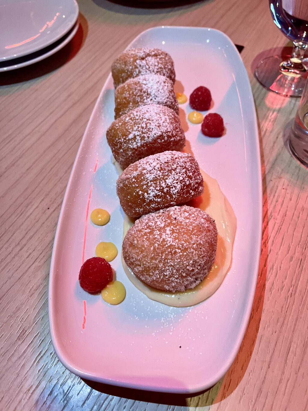 Warm Italian donuts, vanilla + mascarpone cream, lemon curd