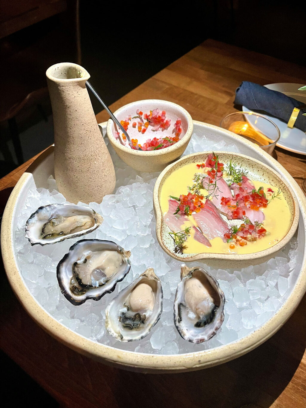 Oysters & kampachi