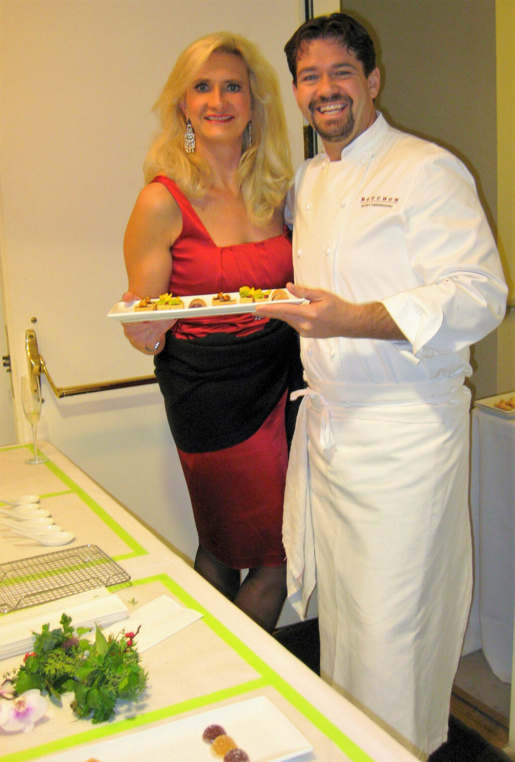 Executive chef Rory Herrmann of Bouchon Beverly Hills with Sophie Gayot