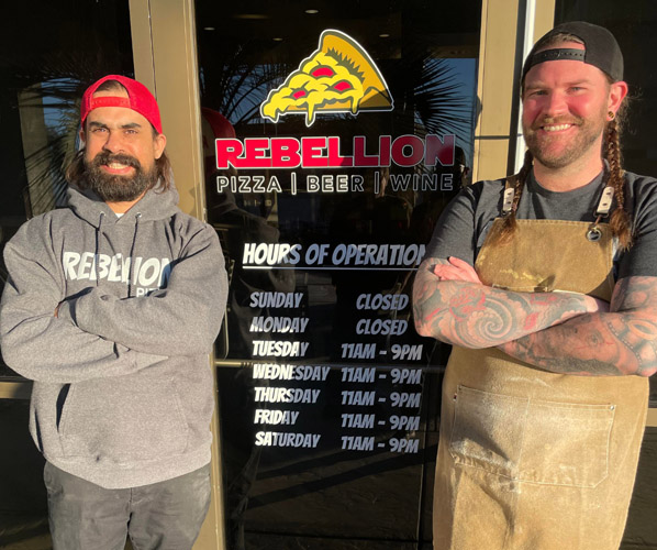 Rebellion Pizza owners Ricky Lewis and Ryan Perras (photo by Dave Forrest)