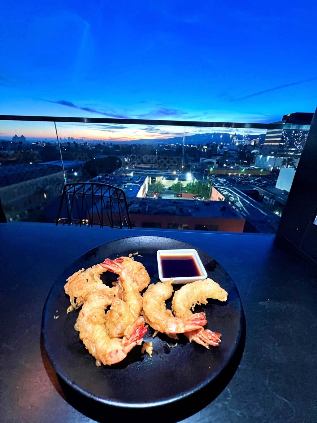 Tempura shrimp - I|O Rooftop, The Godfrey Hotel Hollywood