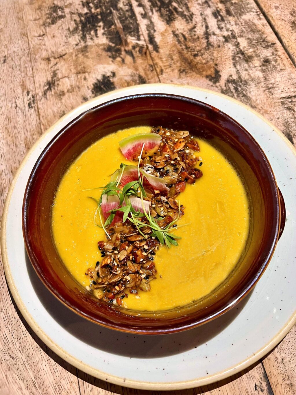 Carrot gazpacho | Petit Ermitage, West Hollywood, CA