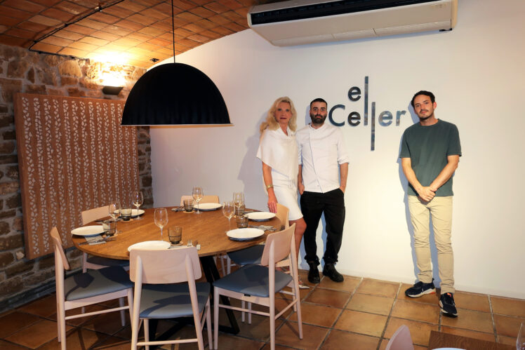 Chefs Adrián Zahino & Ignasi Bustamante with Sophie Gayot | El Celler, Montsonis